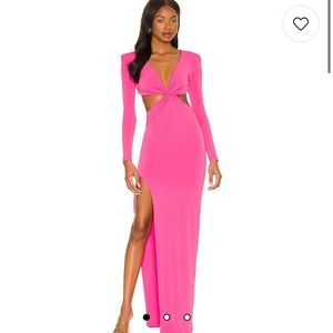Nookie Jewel Gown in Neon Pink
